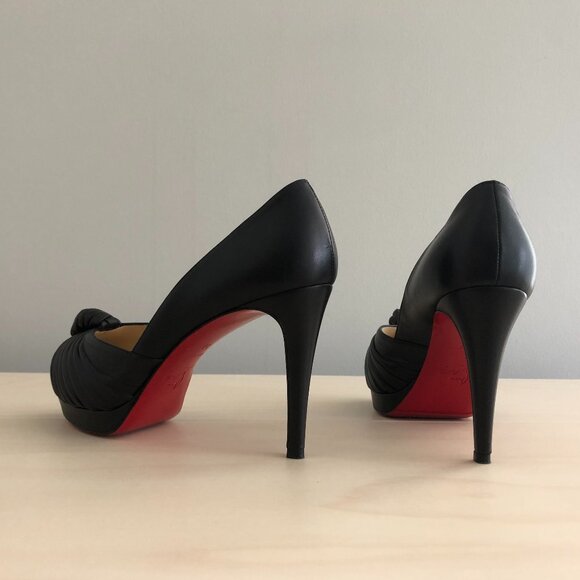 Christian Louboutin Jenny Knot Peep Toe Platform Pumps Size 37 - Picture 3 of 6